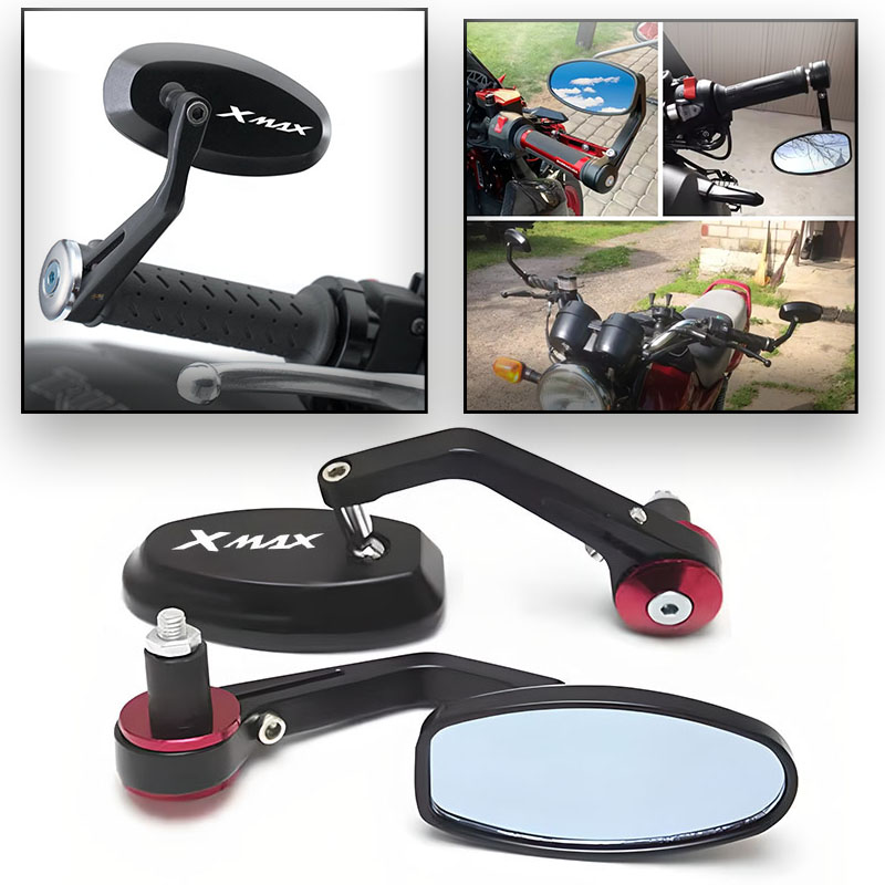 Xmax Tech Max Accessories - مرايا خلفية للدراجات النارية مقاس 7/8