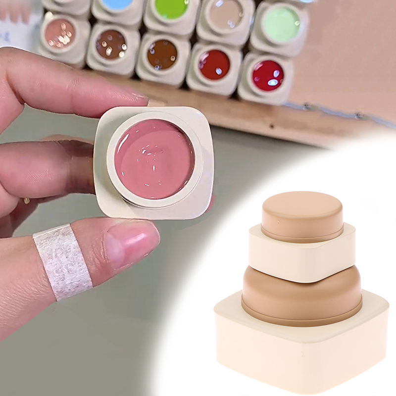 Nail Tech Accessories - عبوات بلاستيكية فارغة مربعة الشكل سعة