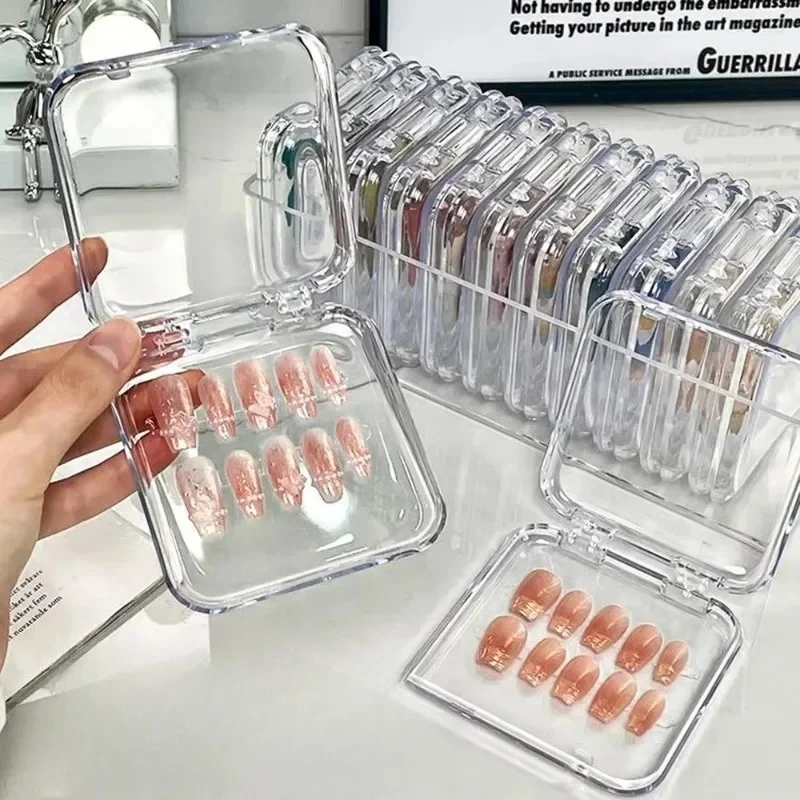 Nail Tech Accessories - 10 قطعة صناديق أكريليك لتخزين الأظافر