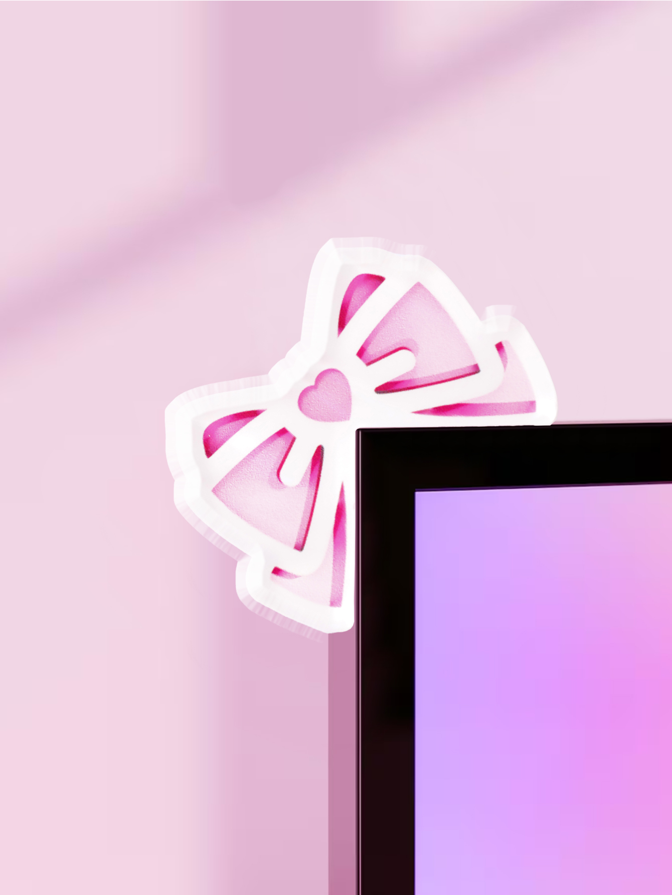 Tech Accessories For Desk - Kawaii القوس رصد ديكور الوردي الاكريليك