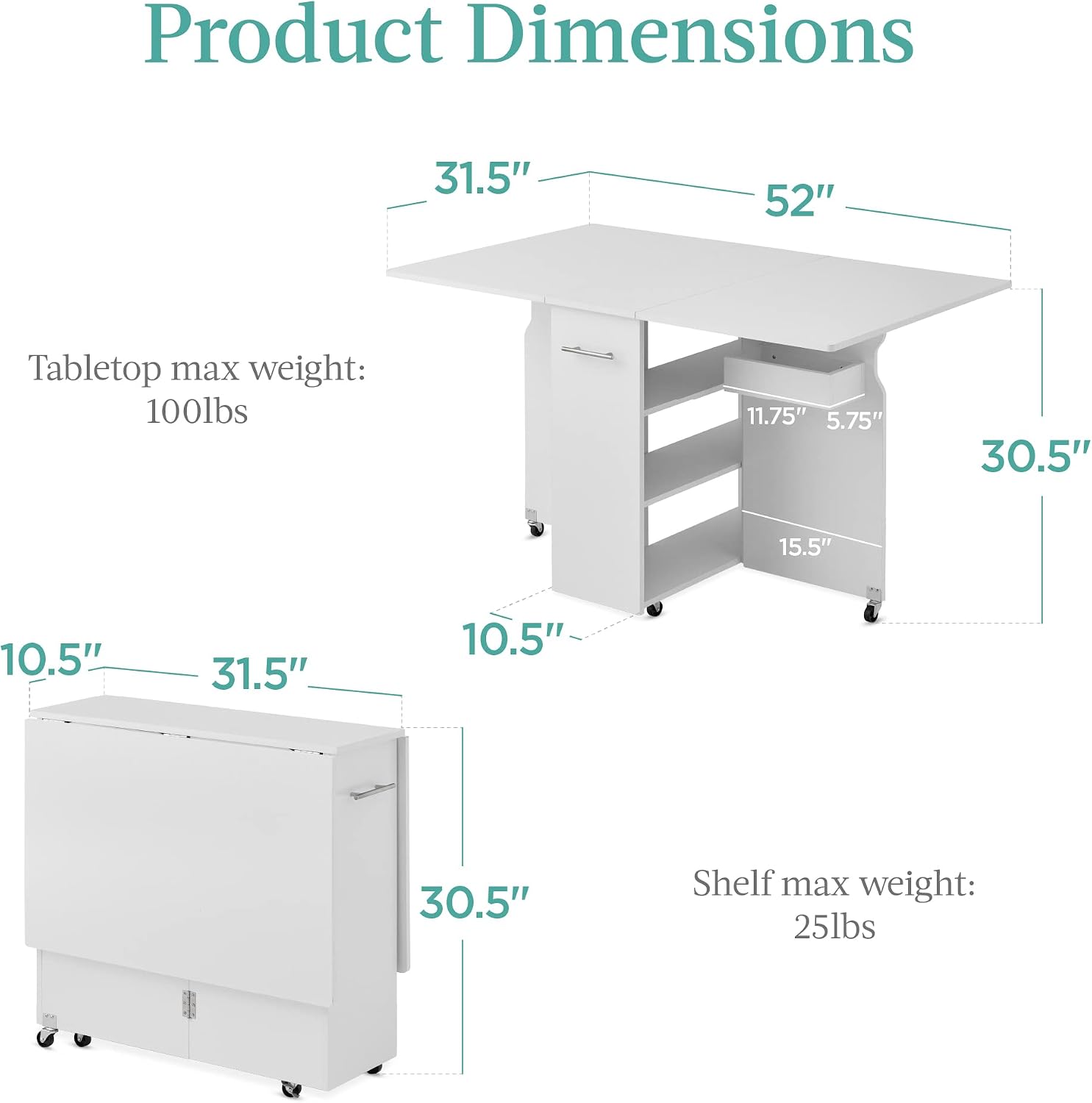 طاولة طعام قابلة للطي، متعددة  - مراجعة Tech Room Accessories وسعره