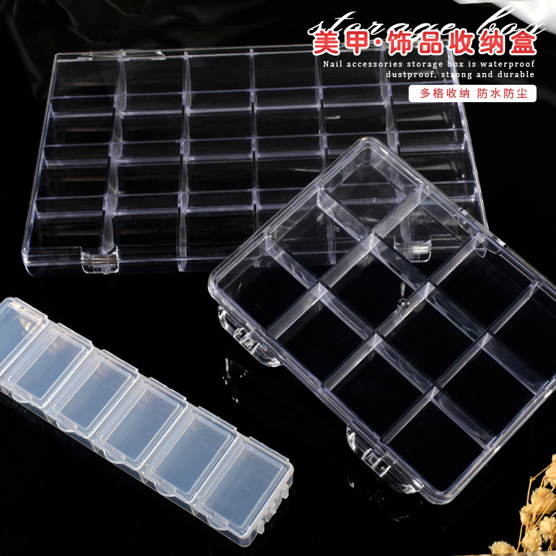 صندوق منظم بلاستيك فارغ شفاف ، - مراجعة Nail Tech Accessories وسعره