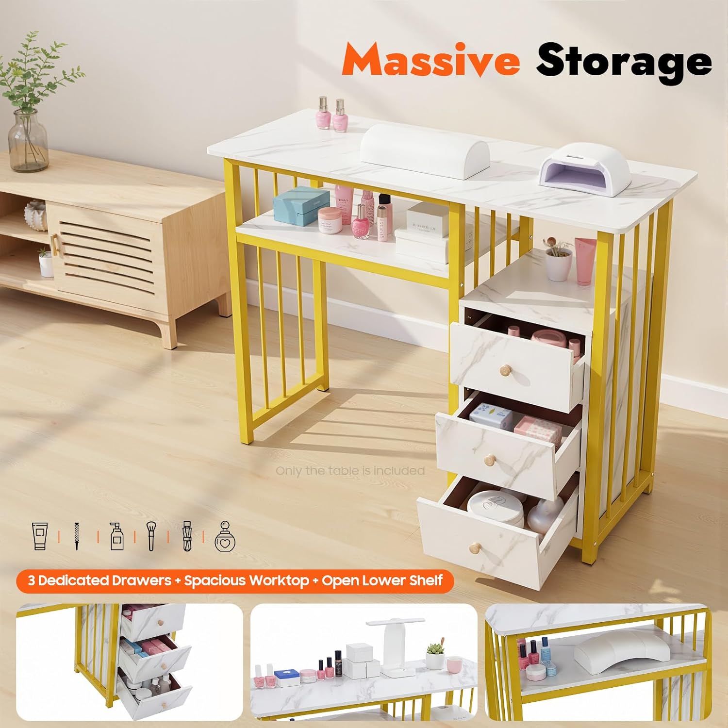 طاولة مانيكير بتصميم رخامي، طا - مراجعة Tech Room Accessories وسعره
