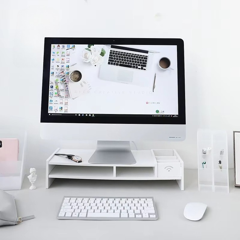 حامل لابتوب من الخيزران بطبقتي - مراجعة Laptop Stand Bamboo وسعره